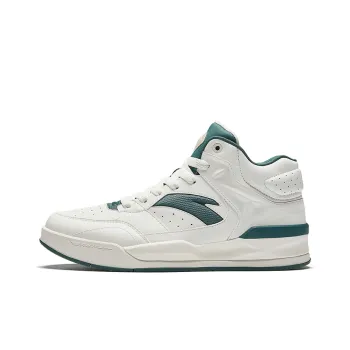 Anta Slip Resistant Height Increasing High Top Skateboard Shoes Men's White Green