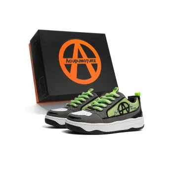 Acupuncture Low Top Skateboard Shoes Unisex Apple Green Box