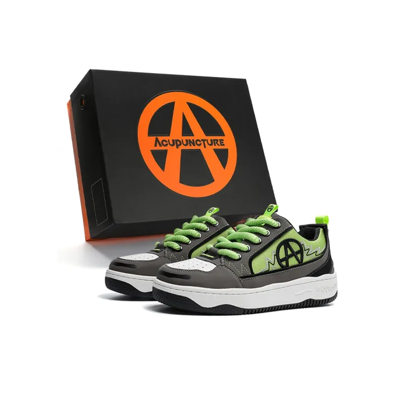 Acupuncture Low Top Skateboard Shoes Unisex Apple Green Box-0