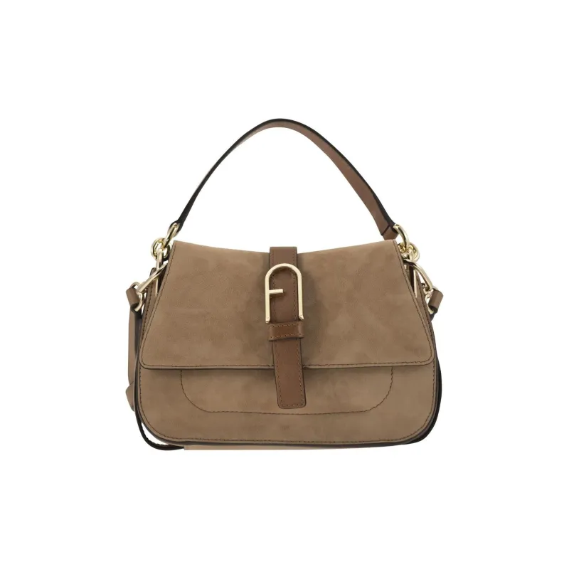 Furla Suede Shoulder Bag, Crossbody Bag, Handbag Mini Women's Brown-0