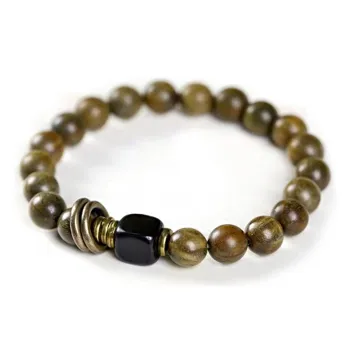 JIAFULAI Green Sandalwood Bracelets Unisex