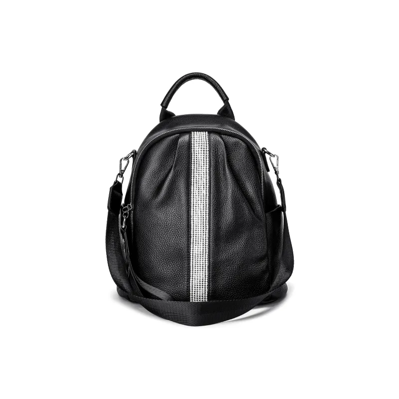Ace Paul Top Grain Cow Leather One Shoulder Backpack Regular Women's Black-0