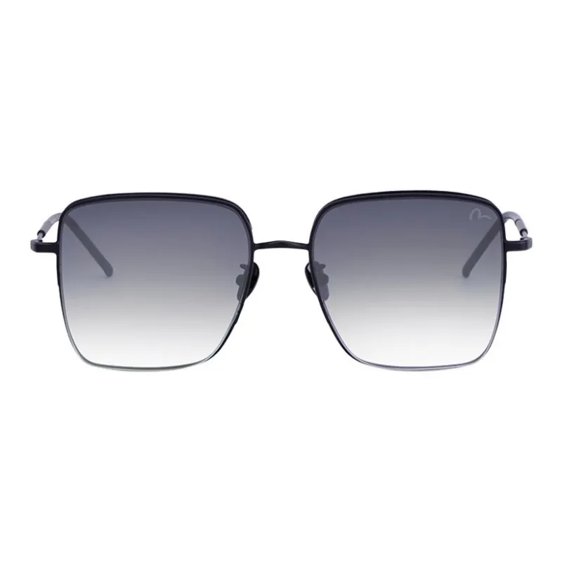 EVISU Plate And Metal Square Sunglasses Unisex Black-1
