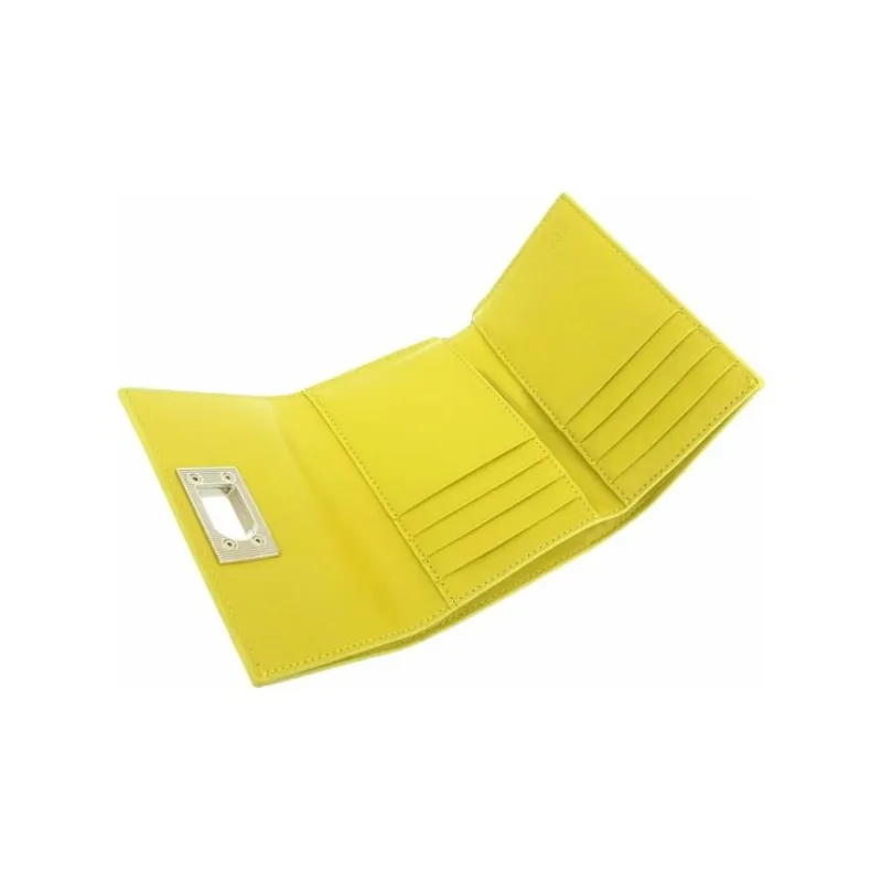 Furla 1927 Collection Patent Leather Wallet Medium Size Women's Yellow-4
