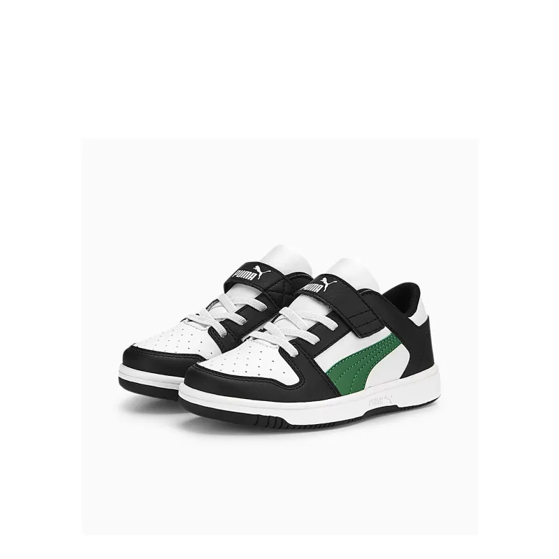 PUMA Rebound Layup Anti-Slip Wear-Resistant Low-Top Kids' Running Shoes Black White Kids'-2