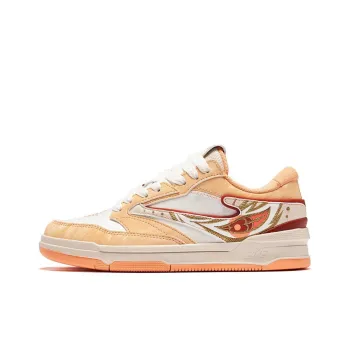 Erke No. 3 Single Anti Slip Wear Resistant Low Top Skateboard Shoes Women's Microcrystal White Cinnamon Orange