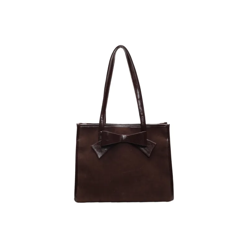 Yalu Leather Velvet Handbag, Shoulder Bag Regular Women's Burgundy/Coffee/Brown-5