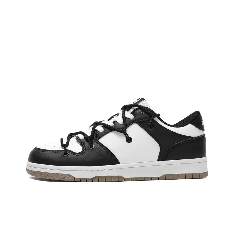 Q AND Anti Slip Wear Resistant Low Top Skateboard Shoes Men's White Black-0