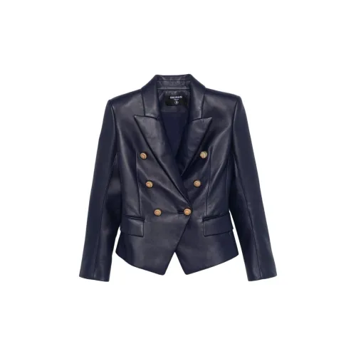 BALMAIN Leather 6 button Blazer