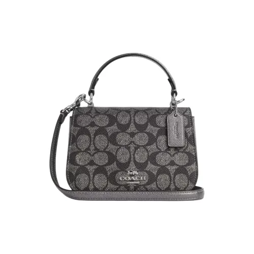 COACH Coated Canvas Shoulder Bag Crossbody Bag Handbag Small Size Women's Bronze