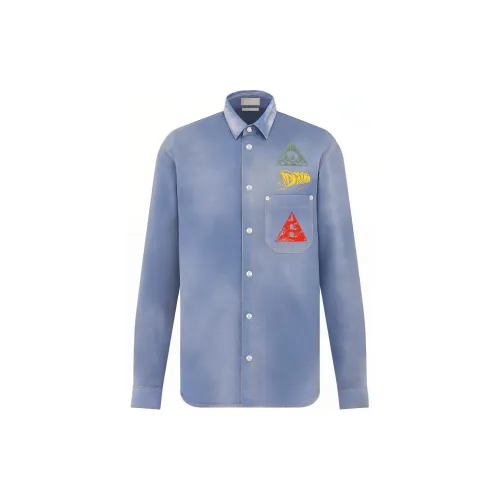 DIOR Shirts Men Light Blue