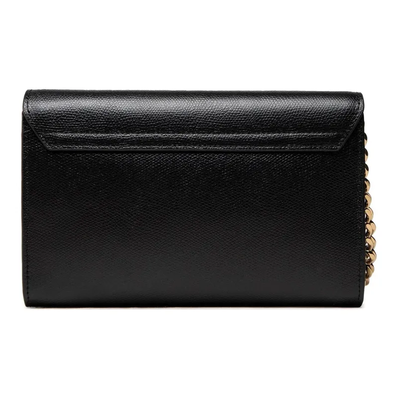Furla Metropolis Collection Leather One Shoulder Portable Clutch Women's Black-3