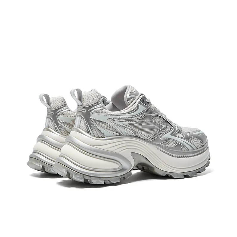 CHERYKALLY Height Increasing Wear-Resistant Slip-Resistant Low-Top Chunky Sneakers 6cm Women's-2