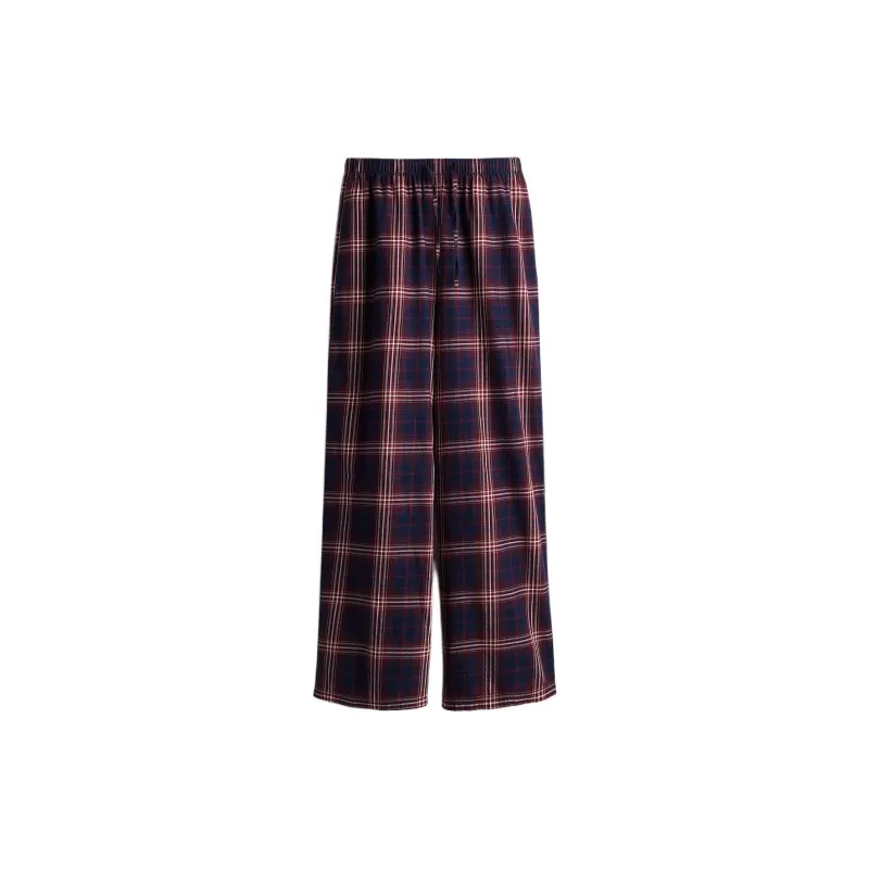 H&M Pajama Pants Women's Marine Blue/Plaid-0