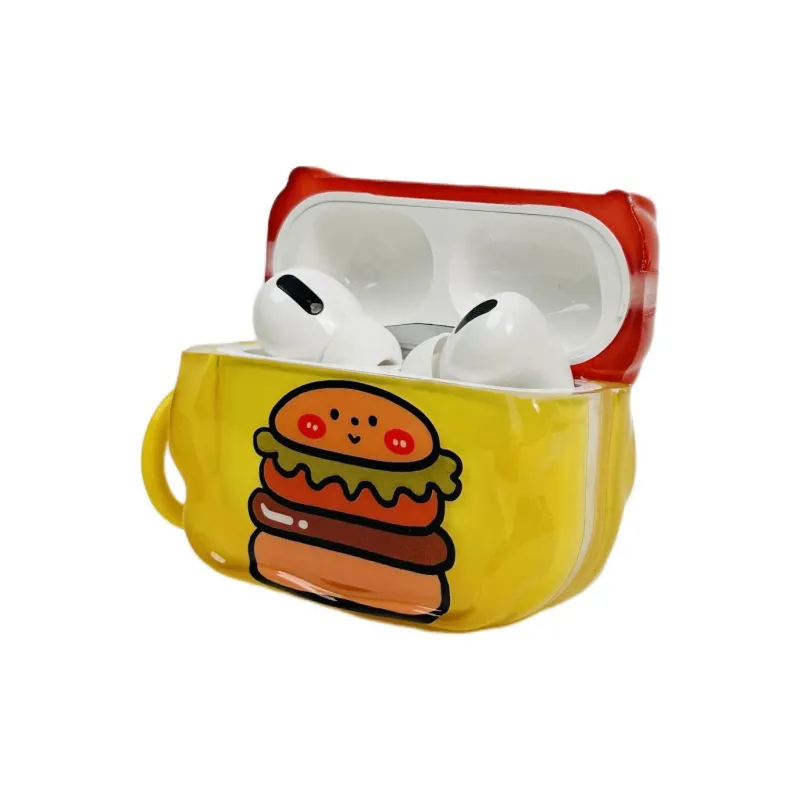 Sopi Compatible With Apple AirPods 4/2/3/4th Generation/AirPods Pro/Pro 2nd Generation TPU Yellow Bun Headphone Cases-2