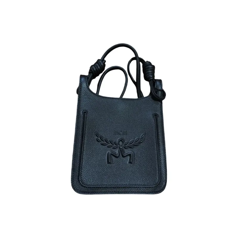 MCM Nappa Leather HOBO Bag Crossbody Bag Mini Unisex Black-0