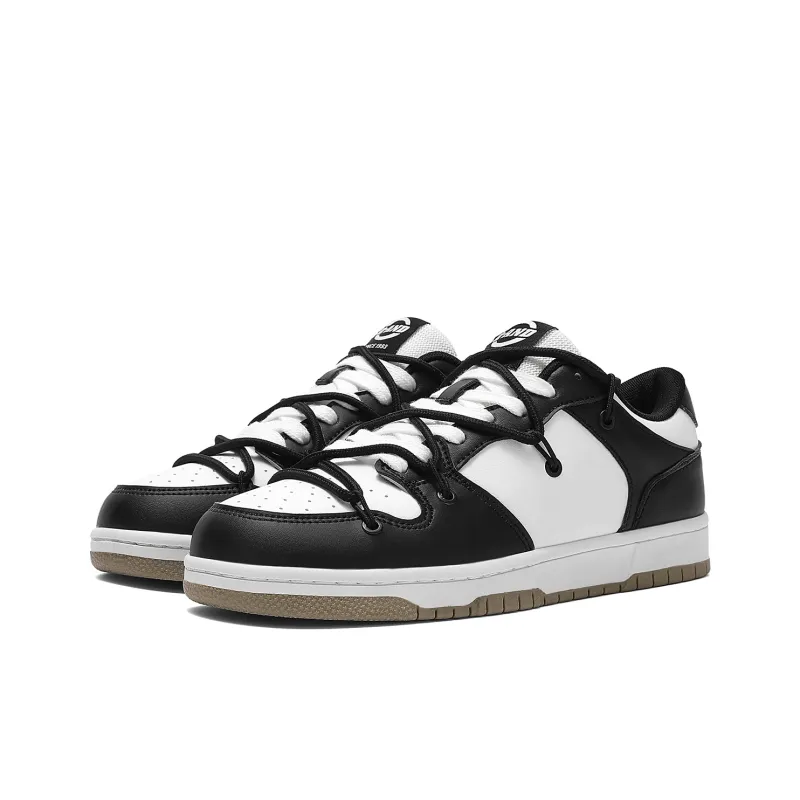 Q AND Anti Slip Wear Resistant Low Top Skateboard Shoes Men's White Black-2