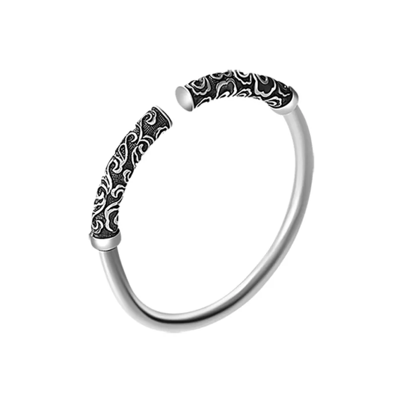 LAOYINJIANG S999 Fine Silver Bangles Men's-10