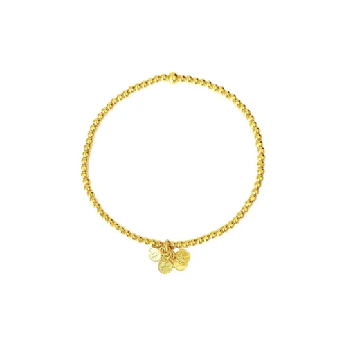 NAITANG Peaceful Joy Fortune Round Bead 5G Craft Elastic String Solid Gold Priced In Gram Gold Bracelet Unisex