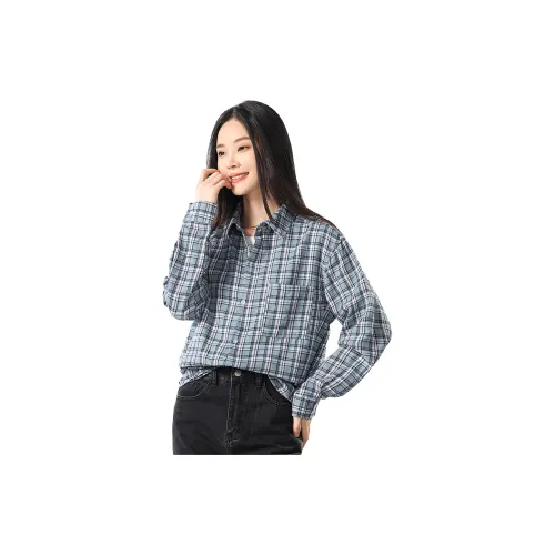 L'ALPINA Shirts Unisex Blue/White Plaid