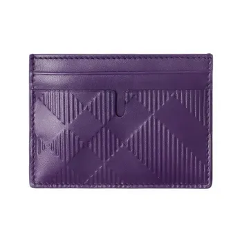 Burberry Check 4 Slot Card Holder Royal Purple