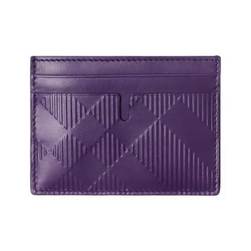 Burberry Check 4 Slot Card Holder Royal Purple-0