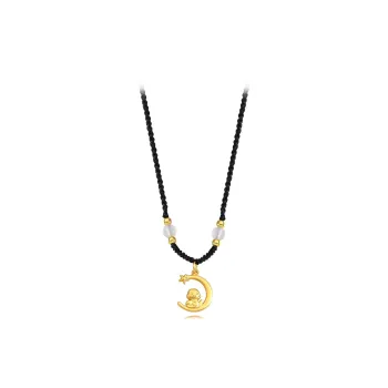 Muyan Alloy Moon Snake Necklace Women's