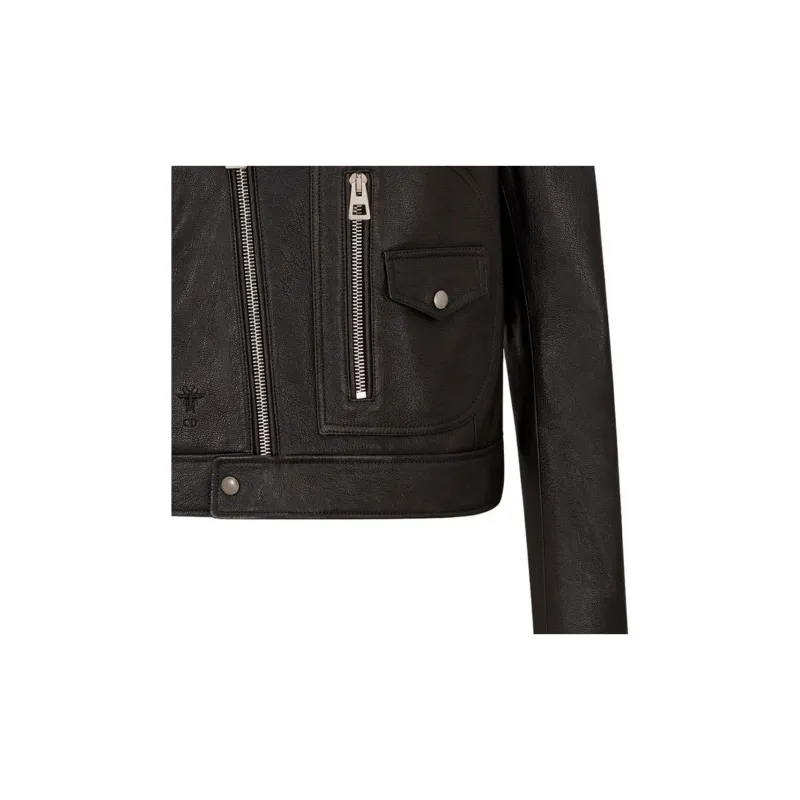 DIOR Leather Jacket Women's Black-5