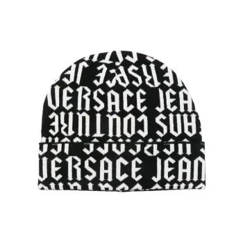VERSACE JEANS COUTURE Logo-jacquard Beanie Hat