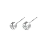 925 Sterling Silver Stud Earrings[4mm+5mm]1 Pair Eh-2077.ebD