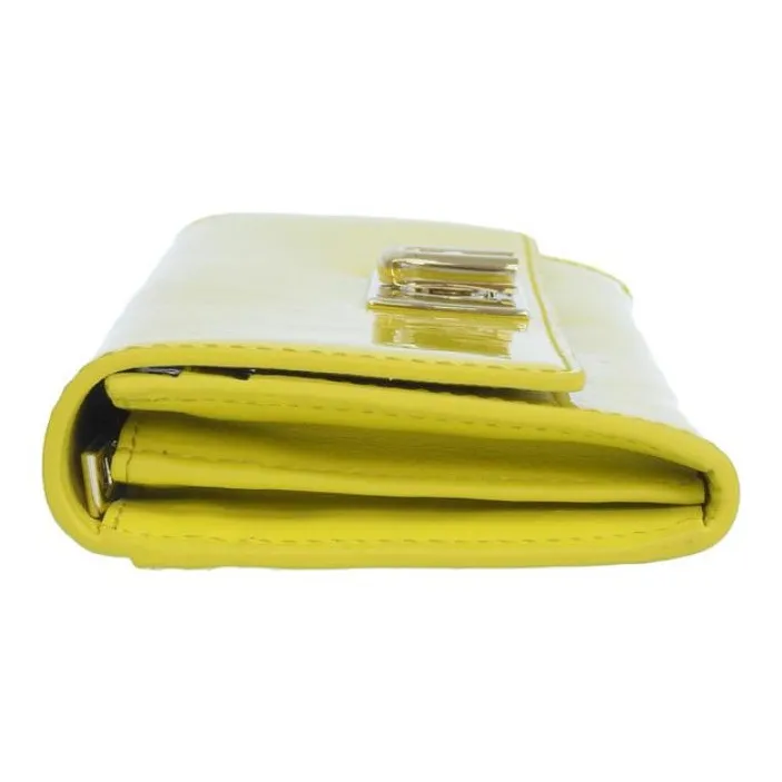 Furla 1927 Collection Patent Leather Wallet Women's Yellow-3