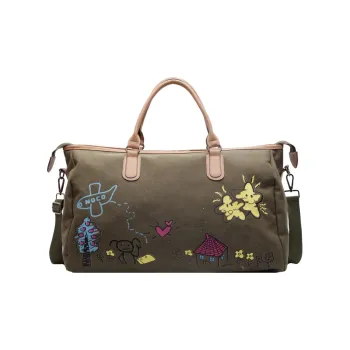 DCLOUD Fabric Travel Bag 30L Unisex Green/Black/Gray