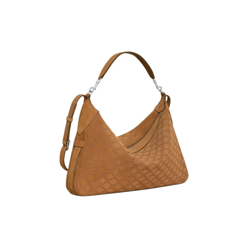 CELINE Romy Collection Calfskin Shoulder Bag Portable Crossbody Bag Shoulder Bag Women's Brown-1