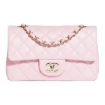 CHANEL Classic Flap CF Lambskin Shoulder Bag, Crossbody Bag Mini Women's Cherry Blossom Pink