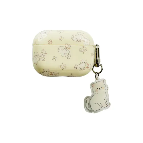 Sopi Compatibility With Apple AirPods 4/2/3/4th Generation/AirPods Pro/Pro 2 TPU Floral Cat Pendant Headphone Cases