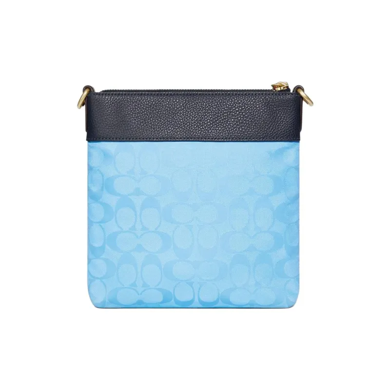 COACH Kitt Nylon Shoulder Bag, Crossbody Bag Women's Alaska Blue & Multicolor-1