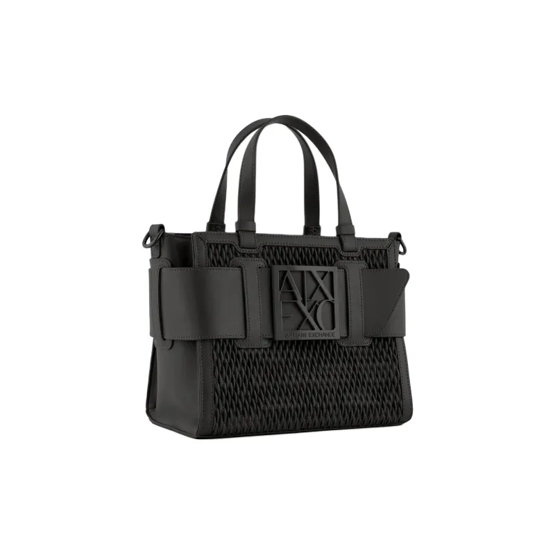 ARMANI EXCHANGEAE PU Tote Bag, Shopping Bag, Shoulder Bag, Crossbody Bag, Handbag Mini Women's Black-1