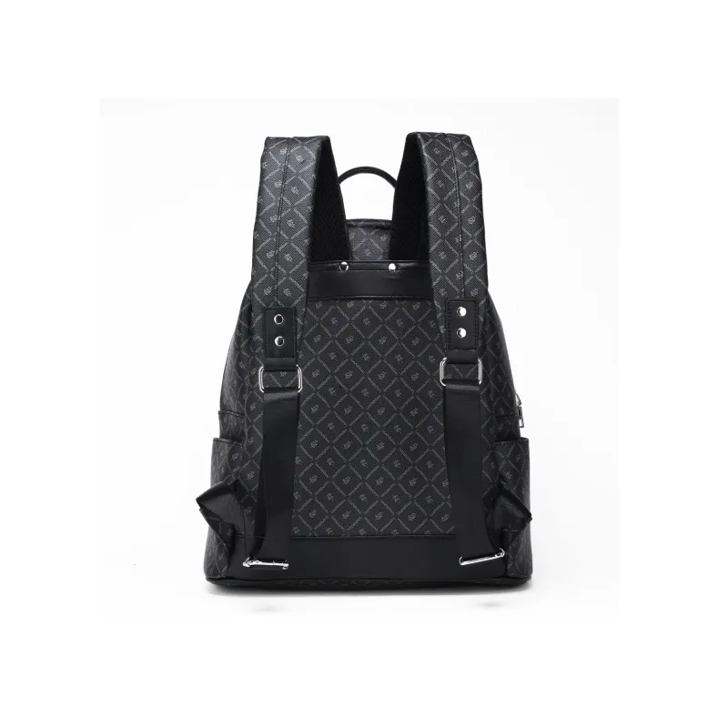 Old Man's Head PVC Polyvinyl Chloride Backpack Regular Unisex Black-3