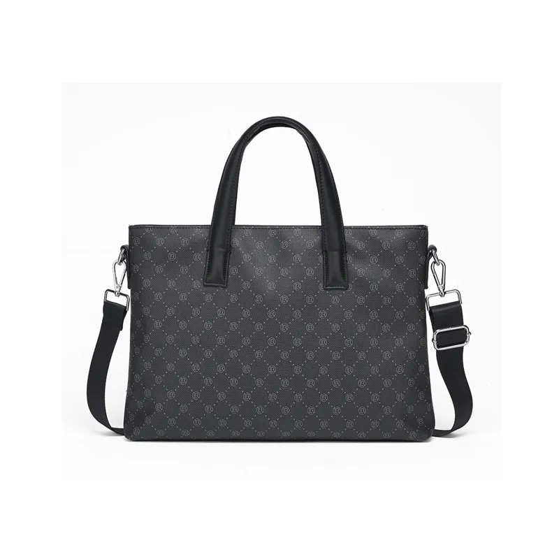 Old Man's Head PVC Handbags Briefcases Regular Unisex Dark Gray-1
