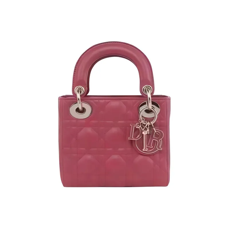 DIOR Lady Dior Sheepskin Lady Dior Bag Shoulder Bag, Crossbody Bag, Handbag Mini Women's Hibiscus Pink-0