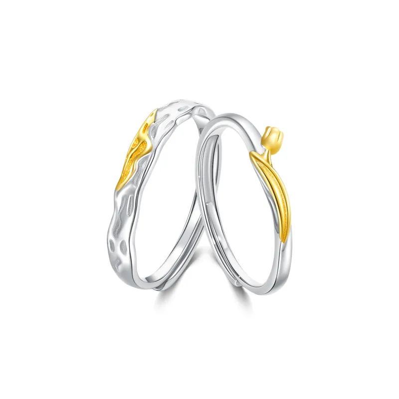 OWNCOOL 925 Sterling Silver Ring A Pair Birthday Box Unisex-0