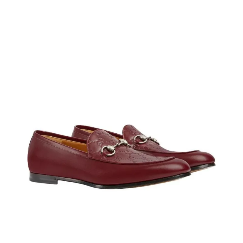 GUCCI Horsebit Loafers Men's Red-2