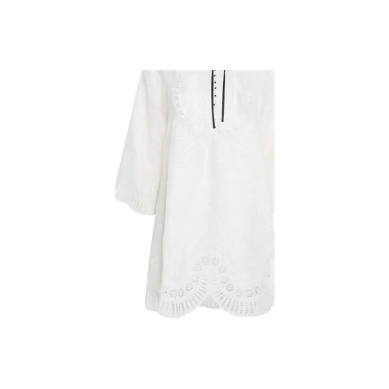 Zimmermann Floral-lace Long-sleeve Shirtdress-4