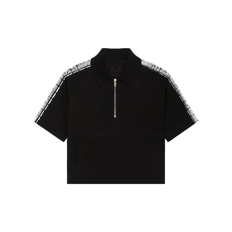 Givenchy 4G Zip Detailed Short Sleeved Polo Shirt-4