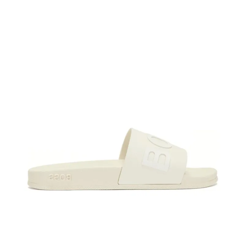 HUGO BOSS Rubber Sole Slide Slippers Men's White-1