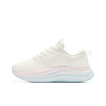 QIAODAN Non slip Lightweight Low Top Casual Running Shoes Women's White Pink