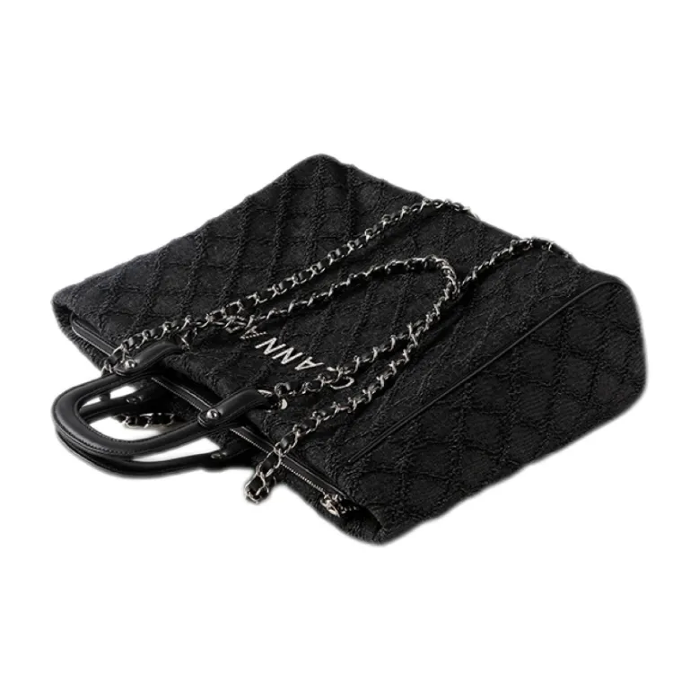 Clannad Cow Leather Tote Bag Shopping Bag Shoulder Bags Handbags Large Size Women's Black-4