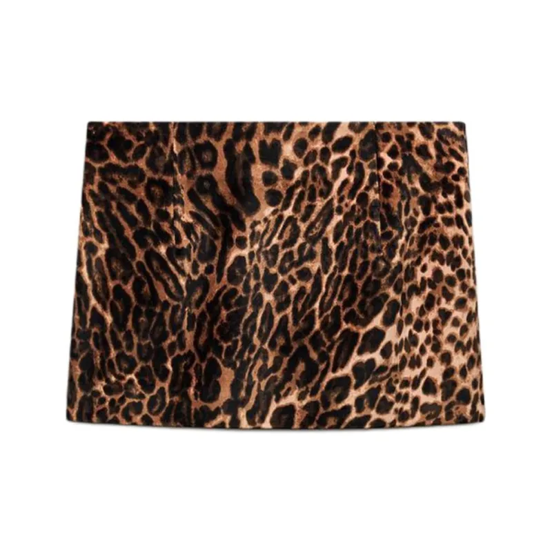 ZARA Trf Casual Short Skirts Women's Leopard Print-1
