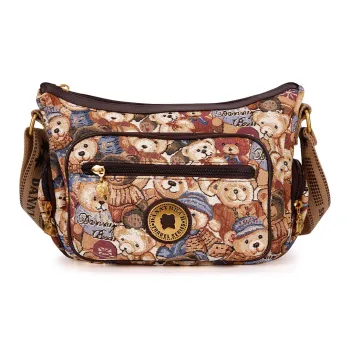 DANNYBEARJEANS Fabric Crossbody Bag, Shoulder Bag Unisex Blue Elf Bear Color