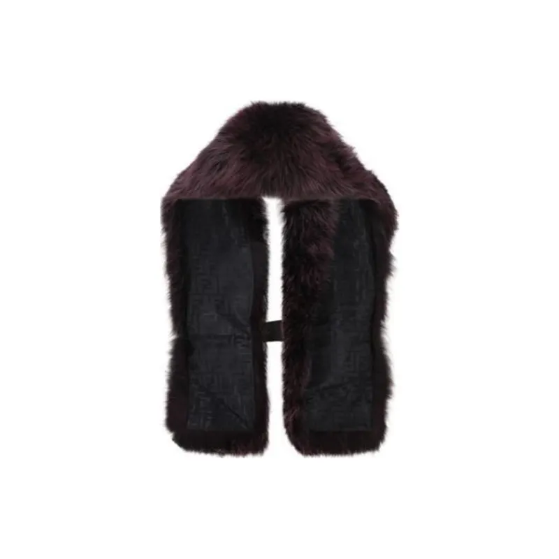FENDI Fox Fur Knit Scarves Kids' Purple-1
